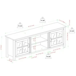 Tv Stands & Media Consoles-Kirkland's Home Birch Wood And Glass Door Tv Stand White