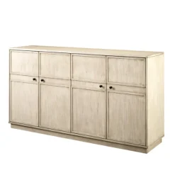 Cabinets & Sideboards-Kirkland's Home Birch Wood 4-Door Sideboard Ivory