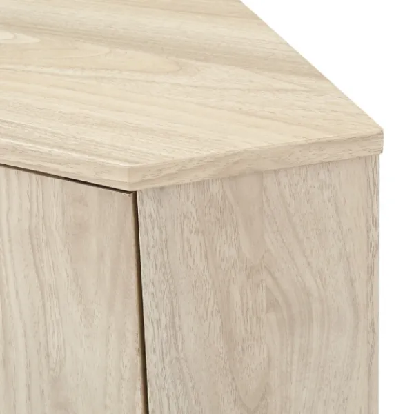 Cabinets & Sideboards-Kirkland's Home Birch Wood Finish Corner Cabinet Tan