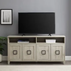 Tv Stands & Media Consoles-Kirkland's Home Birch Wooden Door Modern Tv Stand Ivory