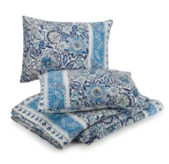 Quilts-Kirkland's Home Bisou Floral King 3-Pc. Quilt Set Blue