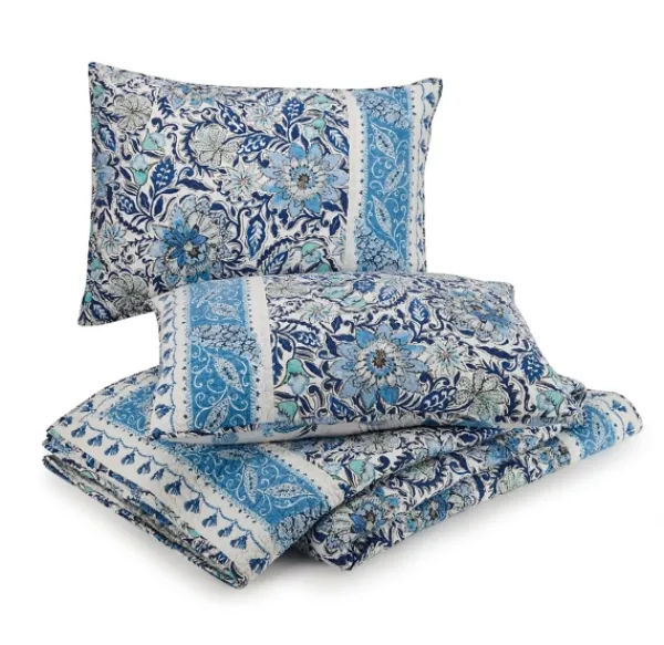 Quilts-Kirkland's Home Bisou Floral King 3-Pc. Quilt Set Blue