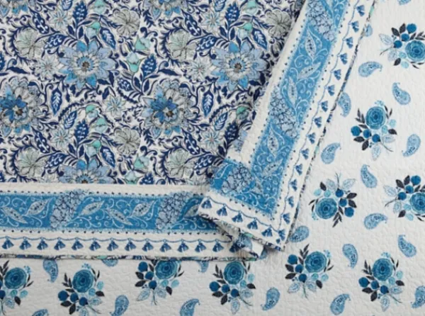 Quilts-Kirkland's Home Bisou Floral King 3-Pc. Quilt Set Blue