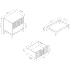 Nightstands-Kirkland's Home Black And Brown Single Drawer Nightstand Black/Brown