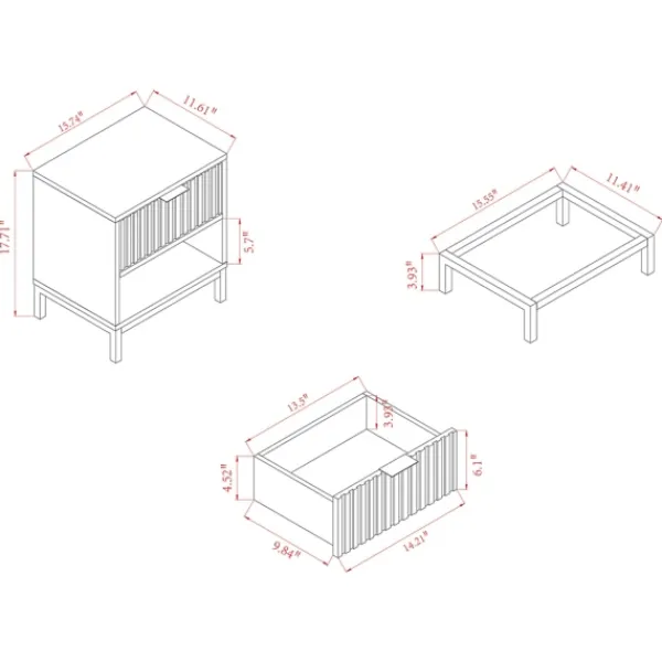 Nightstands-Kirkland's Home Black And Brown Single Drawer Nightstand Black/Brown