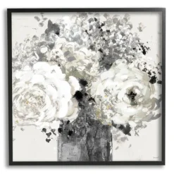 Canvas Art-Kirkland's Home Black And Cream Abstract Floral Canvas Art Print Black/Ivory
