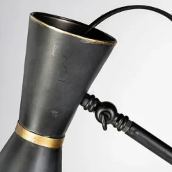 Floor Lamps-Kirkland's Home Black And Gold Lined Metal Tripod Floor Lamp Black/Gold
