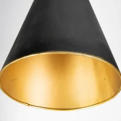 Floor Lamps-Kirkland's Home Black And Gold Lined Metal Tripod Floor Lamp Black/Gold