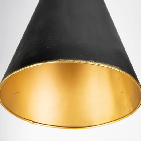 Floor Lamps-Kirkland's Home Black And Gold Lined Metal Tripod Floor Lamp Black/Gold