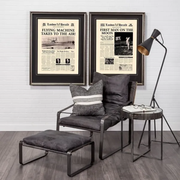 Floor Lamps-Kirkland's Home Black And Gold Lined Metal Tripod Floor Lamp Black/Gold