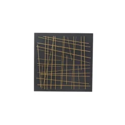 Wall Plaques-Kirkland's Home Black And Gold Metal Grid Wall Plaque Black/Gold