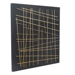 Wall Plaques-Kirkland's Home Black And Gold Metal Grid Wall Plaque Black/Gold