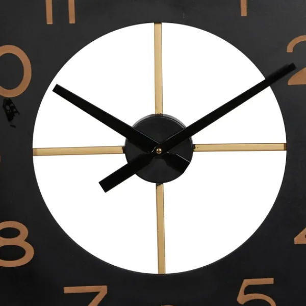 Clocks-Kirkland's Home Black And Gold Open Frame Axis Clock
