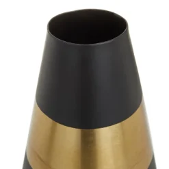 Vases-Kirkland's Home Black And Gold Reverse Cone Vases, Set Of 2 Black/Gold
