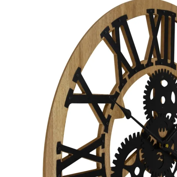 Clocks-Kirkland's Home Black And Gold Roman Numeral Wall Clock