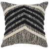 Pillows-Kirkland's Home Black And Metallic Fringe Textured Pillow Black/Ivory/Silver