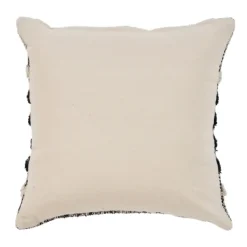 Pillows-Kirkland's Home Black And Metallic Fringe Textured Pillow Black/Ivory/Silver