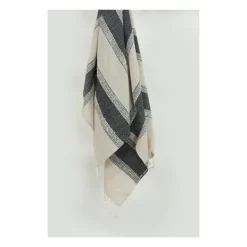 Blankets & Throws-Kirkland's Home Black And Natural Colorblock Chevron Throw Black/Tan