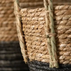 Baskets & Boxes-Kirkland's Home Black And Natural Rattan Woven Baskets, Set Of 2 Tan/Black