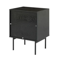 Nightstands-Kirkland's Home Black And Natural Wood 2-Drawer Nightstand