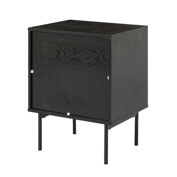 Nightstands-Kirkland's Home Black And Natural Wood 2-Drawer Nightstand