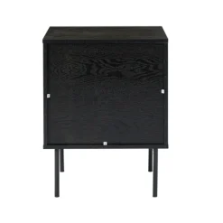 Nightstands-Kirkland's Home Black And Natural Wood 2-Drawer Nightstand