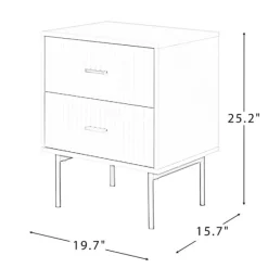 Nightstands-Kirkland's Home Black And Natural Wood 2-Drawer Nightstand