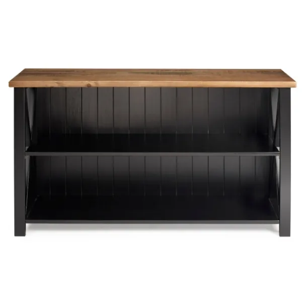 Console Tables-Kirkland's Home Black And Rustic Oak Wood Farmhouse Console Table Black/Brown