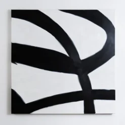Canvas Art-Kirkland's Home Black And White Abstract Canvas Wall Art White/Black