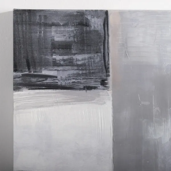 Canvas Art-Kirkland's Home Black And White Abstract Block Canvas Art Print Black/White/Gray
