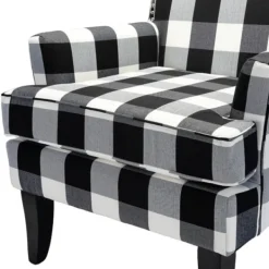 Accent Chairs-Kirkland's Home Black And White Buffalo Check Armchair Black/White