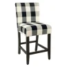 Bar Stools & Counter Height Stools-Kirkland's Home Black And White Buffalo Check Counter Stool Black/White