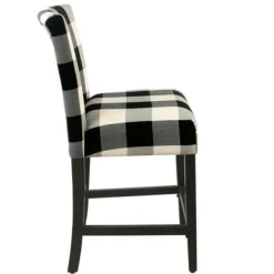 Bar Stools & Counter Height Stools-Kirkland's Home Black And White Buffalo Check Counter Stool Black/White