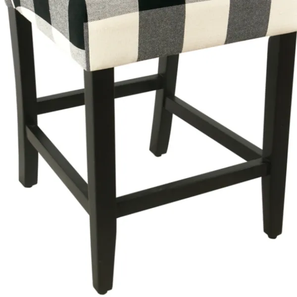 Bar Stools & Counter Height Stools-Kirkland's Home Black And White Buffalo Check Counter Stool Black/White