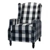Accent Chairs-Kirkland's Home Black And White Buffalo Check Wingback Recliner Black/White