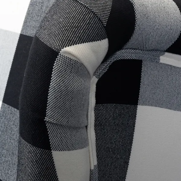 Accent Chairs-Kirkland's Home Black And White Buffalo Check Wingback Recliner Black/White