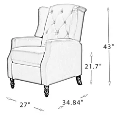 Accent Chairs-Kirkland's Home Black And White Buffalo Check Wingback Recliner Black/White