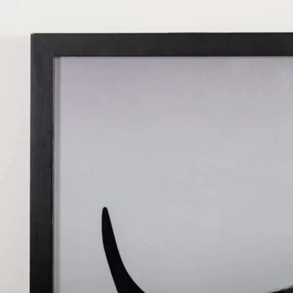 Framed Art-Kirkland's Home Black And White Bull Silhouette Framed Art Print Black/White