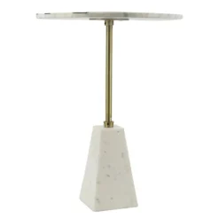 Accent & End Tables-Kirkland's Home Black And White Chevron Marble Accent Table