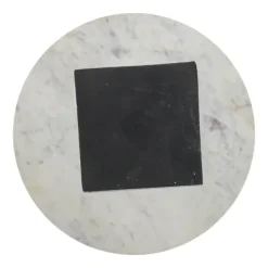 Accent & End Tables-Kirkland's Home Black And White Chevron Marble Accent Table