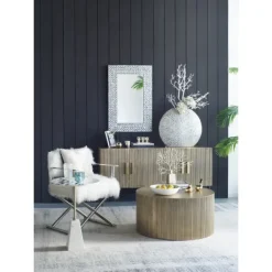 Accent & End Tables-Kirkland's Home Black And White Chevron Marble Accent Table