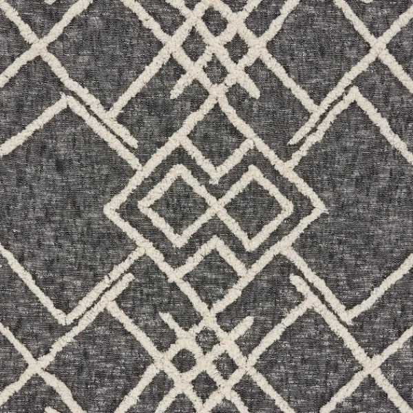 Blankets & Throws-Kirkland's Home Black And White Cotton Geometric Tufted Throw Black/White