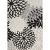 Outdoor Rugs-Kirkland's Home Black And White Floral Outdoor Area Rug, 5X7 Black/White