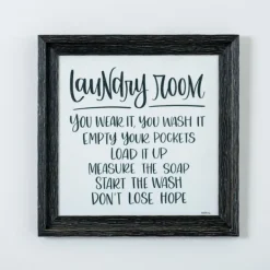 Wall Quotes & Signs-Kirkland's Home Black And White Laundry Rules Wall Plaque Black/White