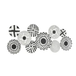 Wall Plaques-Kirkland's Home Black And White Layered Plates Wall Sculpture Black/White