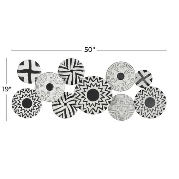 Wall Plaques-Kirkland's Home Black And White Layered Plates Wall Sculpture Black/White