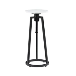 Accent & End Tables-Kirkland's Home Black And White Marble Adjustable Drink Table Black/White