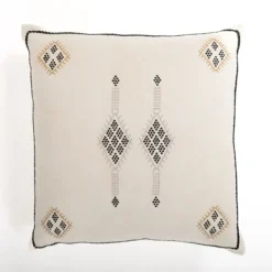 Pillows-Kirkland's Home Black And White Nouree Pillow, 22 In. Black/White