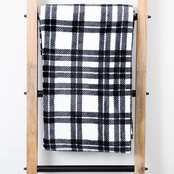 Blankets & Throws-Kirkland's Home Black And White Railroad Plaid Throw Black/White