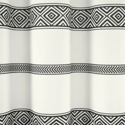 Shower Curtains-Kirkland's Home Black And White Striped Boho Shower Curtain Blue/White